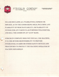 Stricklin Company Dissolver Manual
